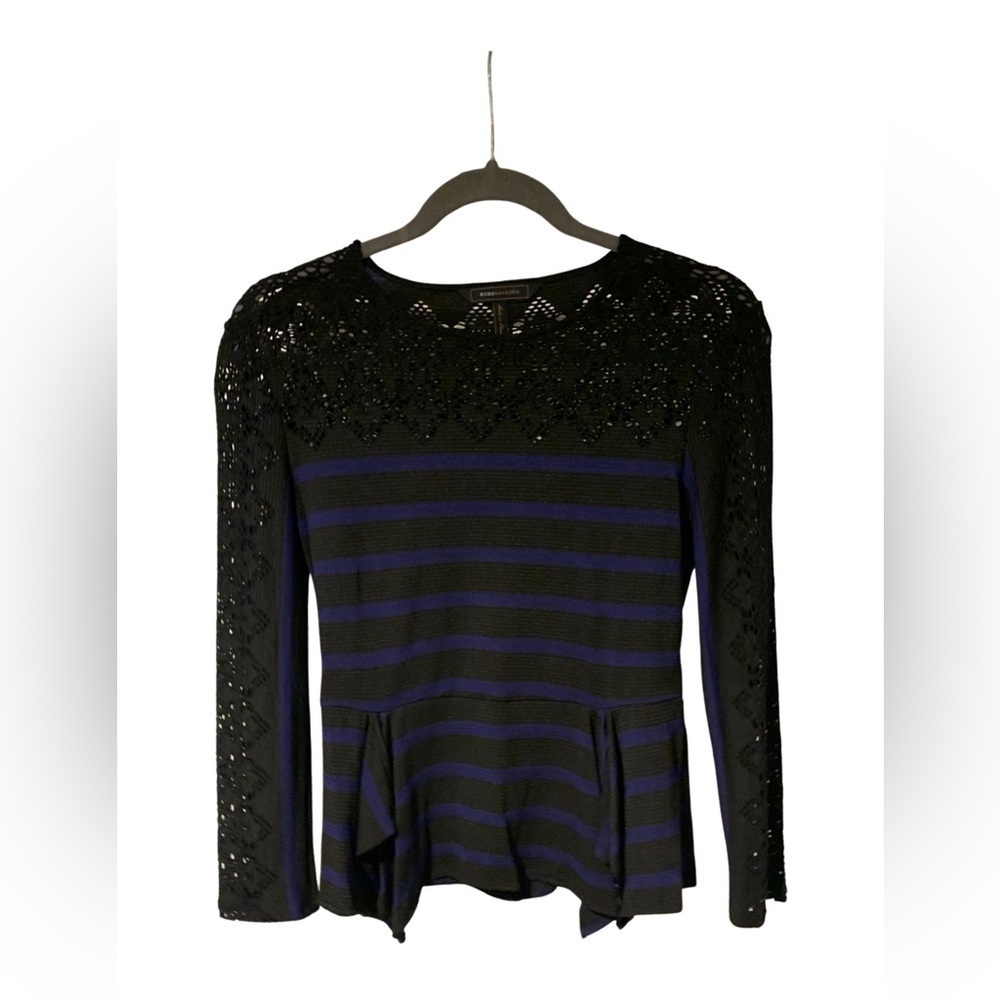 Women’s BCBG Maxazria Blue/Black Cut Out Top